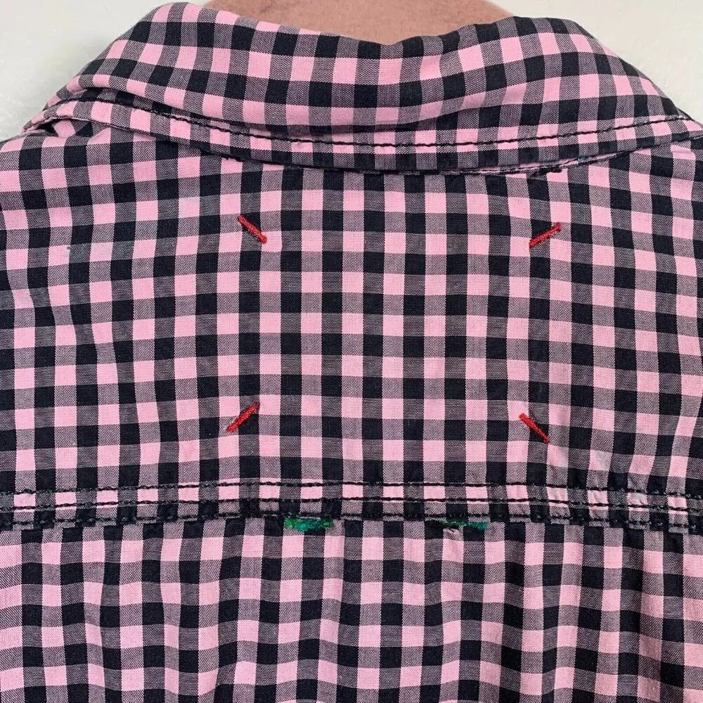 Robert Graham Button Up Shirt Size Medium Pink Black Gingham Plaid Check Preppy - Picture 12 of 12